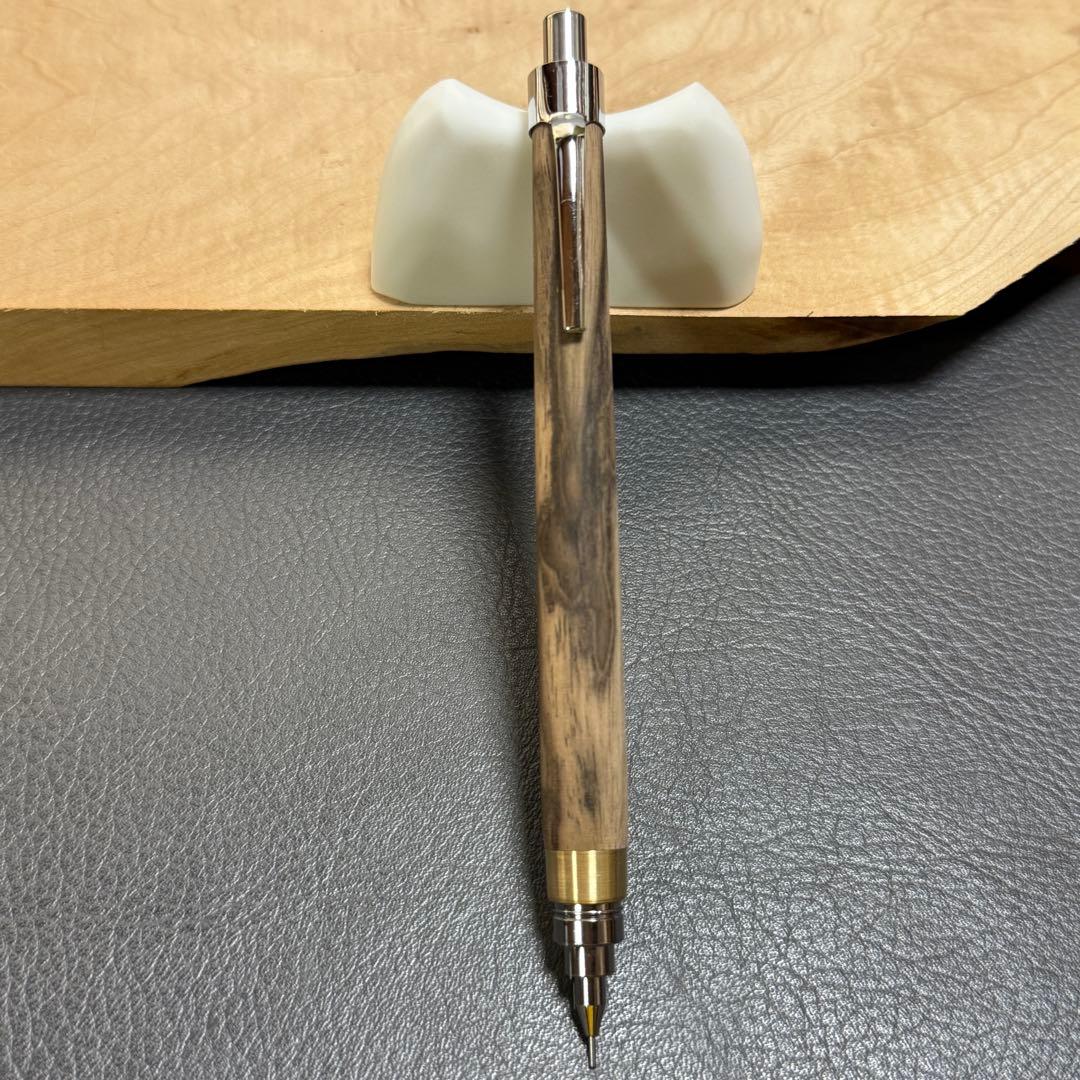 161黒柿　木製シャーペン　最強低重心　真鍮　無塗装