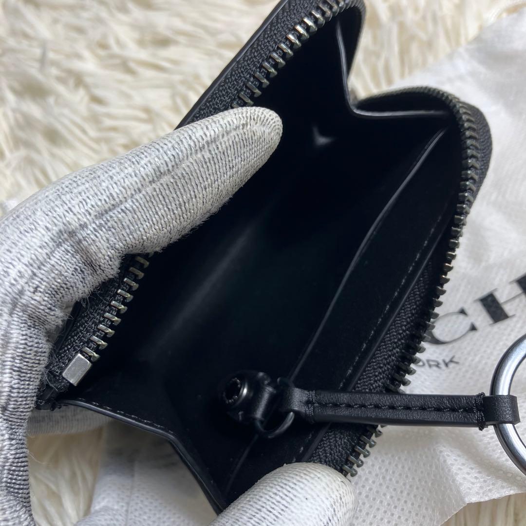 未使用品 COACH ケース シグネチャー チャコール リング付き