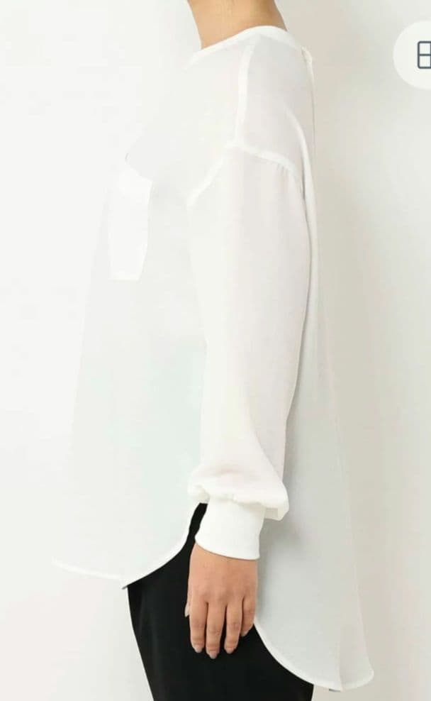 Moomin★新品 リブドロワ ジョーゼットポケットブラウス