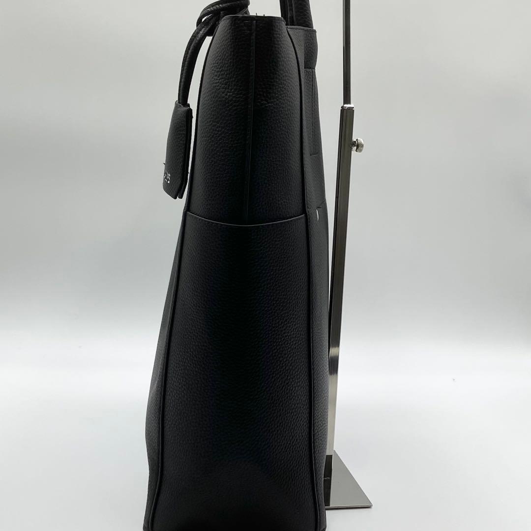 未使用級　SHIPS ヴァーティカル トートバッグ　メンズ　レザー　ブラック