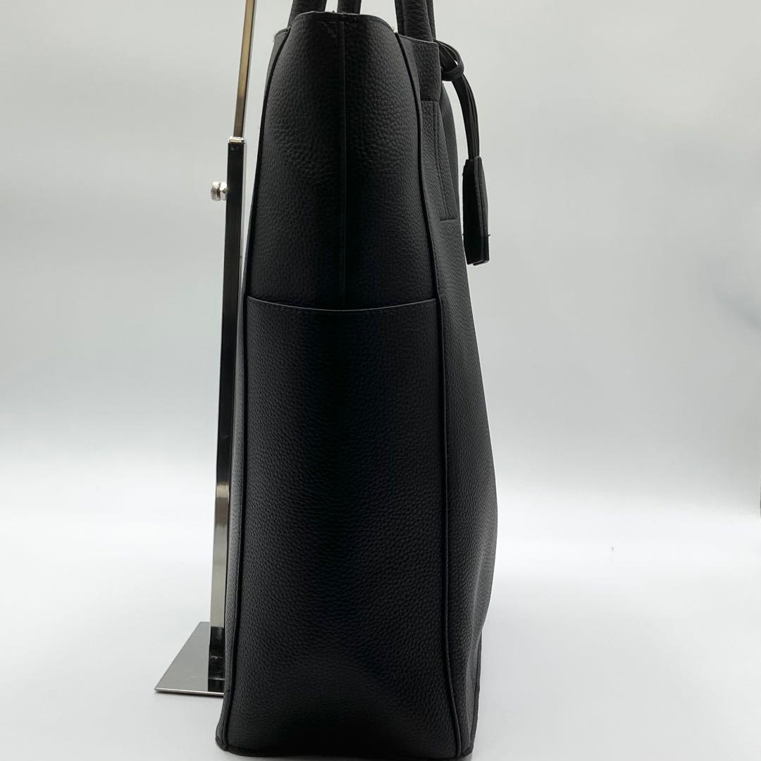 未使用級　SHIPS ヴァーティカル トートバッグ　メンズ　レザー　ブラック