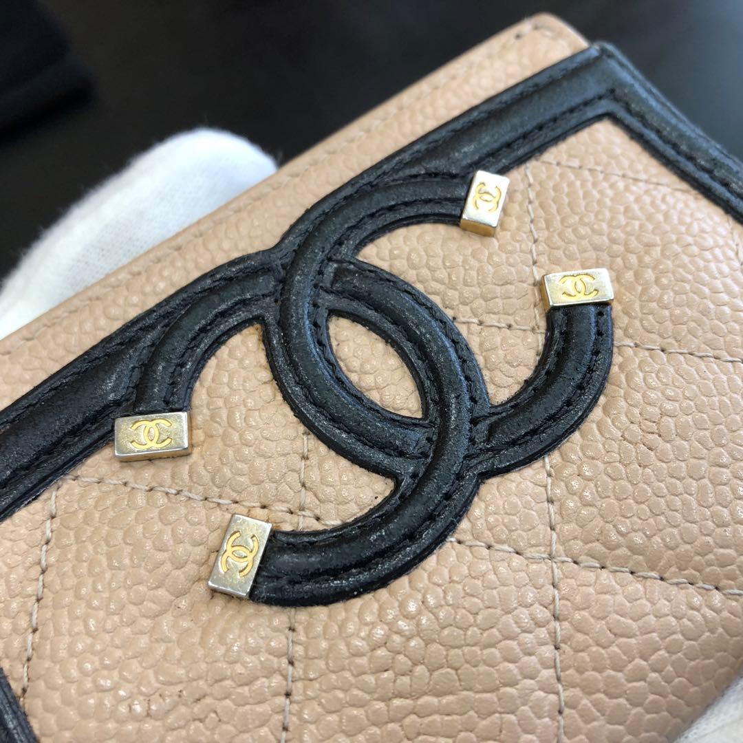 状態良好 正規品　CHANEL シャネル カードケース キャビアスキン