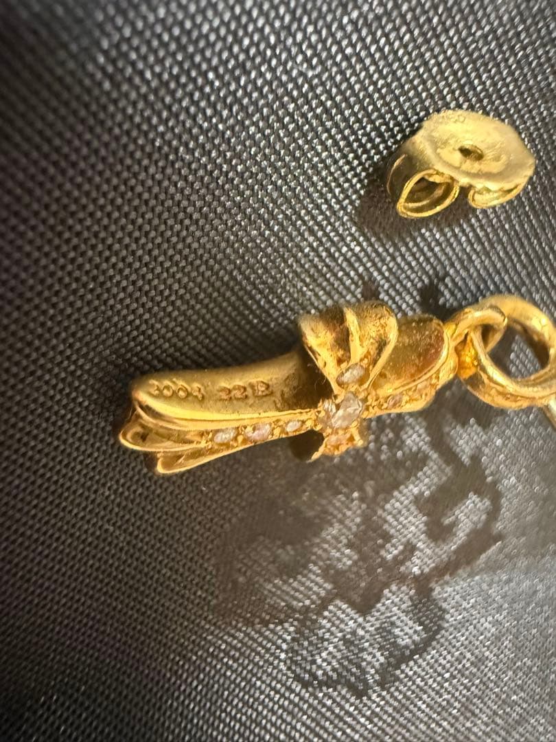 クロムハーツ　22k ベビーファット　パヴェダイヤピアス　インボイス付き