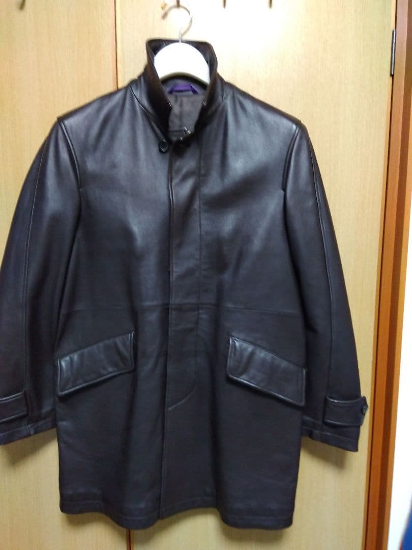 Paul Smith ラムレザー コート 中綿入り ステンカラーMブラウン美品。