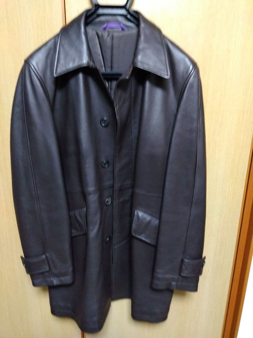 Paul Smith ラムレザー コート 中綿入り ステンカラーMブラウン美品。