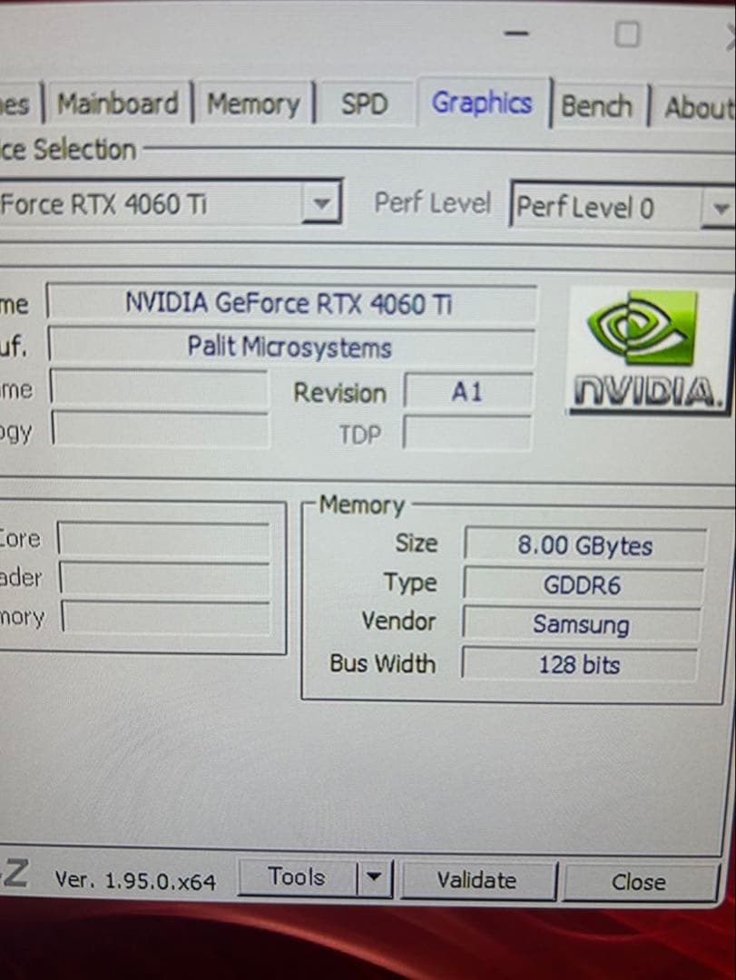 Palitグラフィックボード RTX4060ti 8G