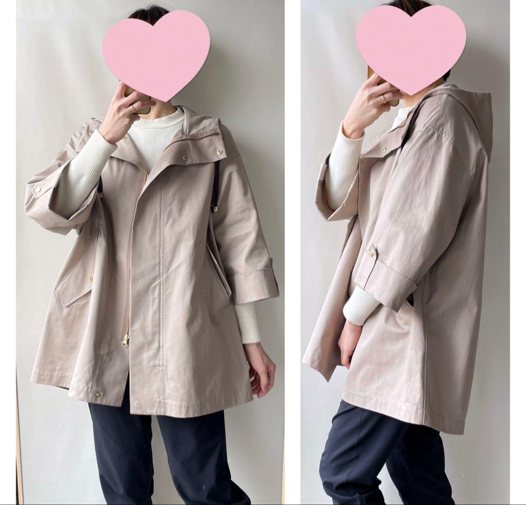 美品✨ドレステリア　23SS 洗える　ショートモッズコート　綿　38 ベージュ