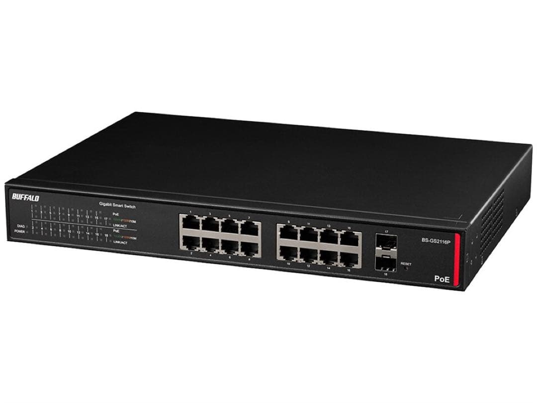 BUFFALO BS-GS2116P Gigaスマートスイッチ 16ポート