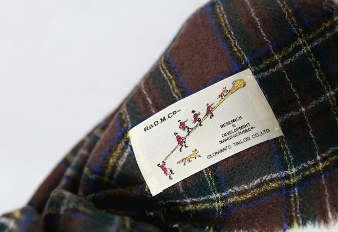 R&D.M.Co 今期WOOL TARTAN CHECK MUFFLERブラウン