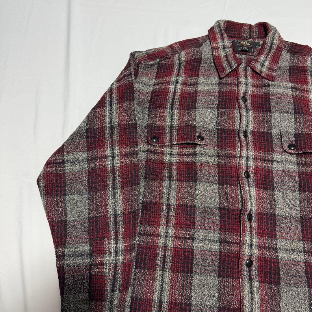 ぱ*ち様 90s L RRL 三ツ星　シャドーチェック　コットン シャツ