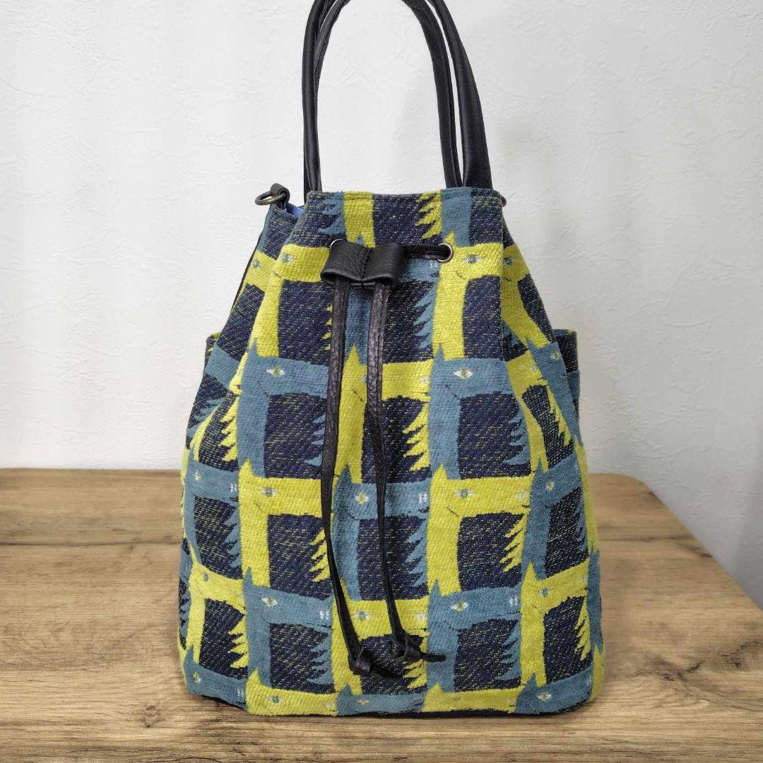 soo様　ミナペルホネン/thoroughbredサラブレットネイビー/巾着Lサ