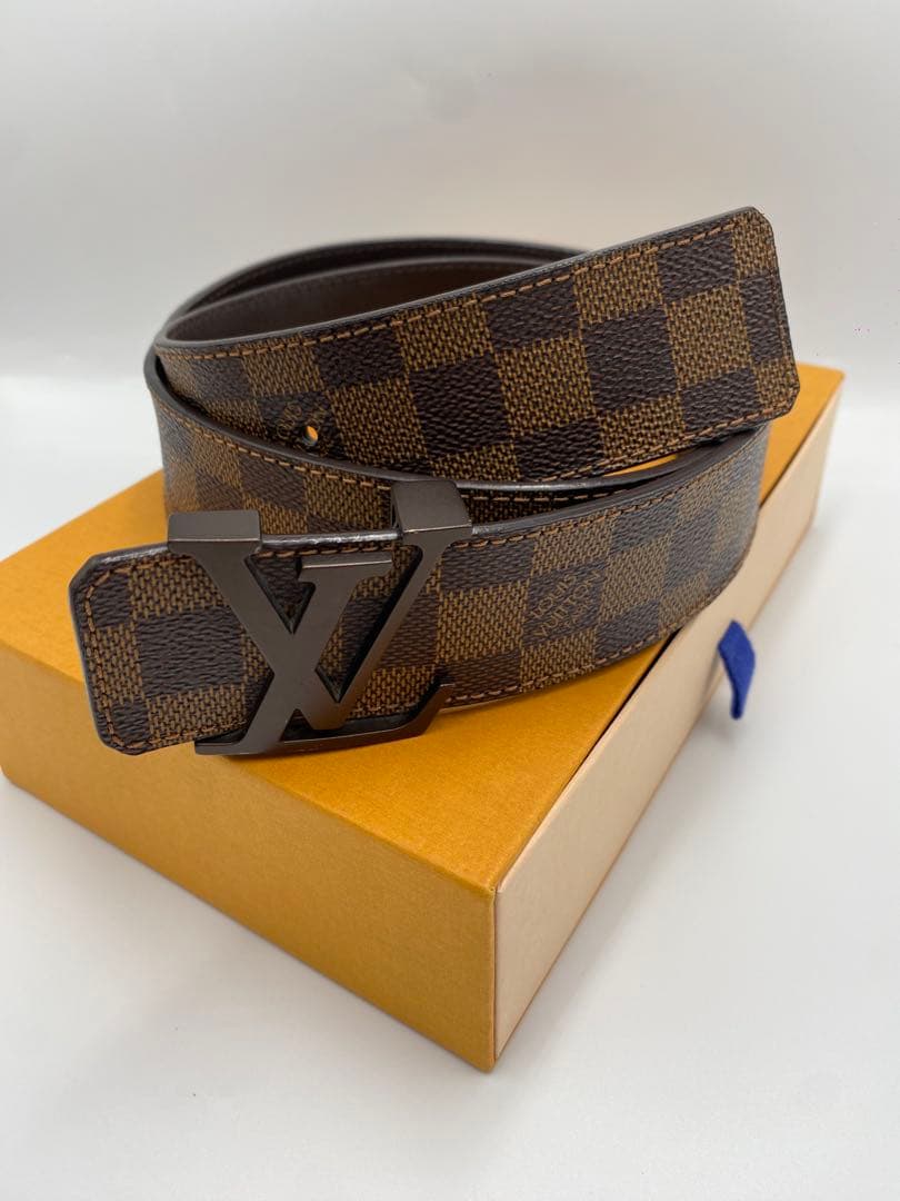 美品‼️ルイヴィトン LOUIS VUITTON ベルト ブラウン　茶　ダミエ