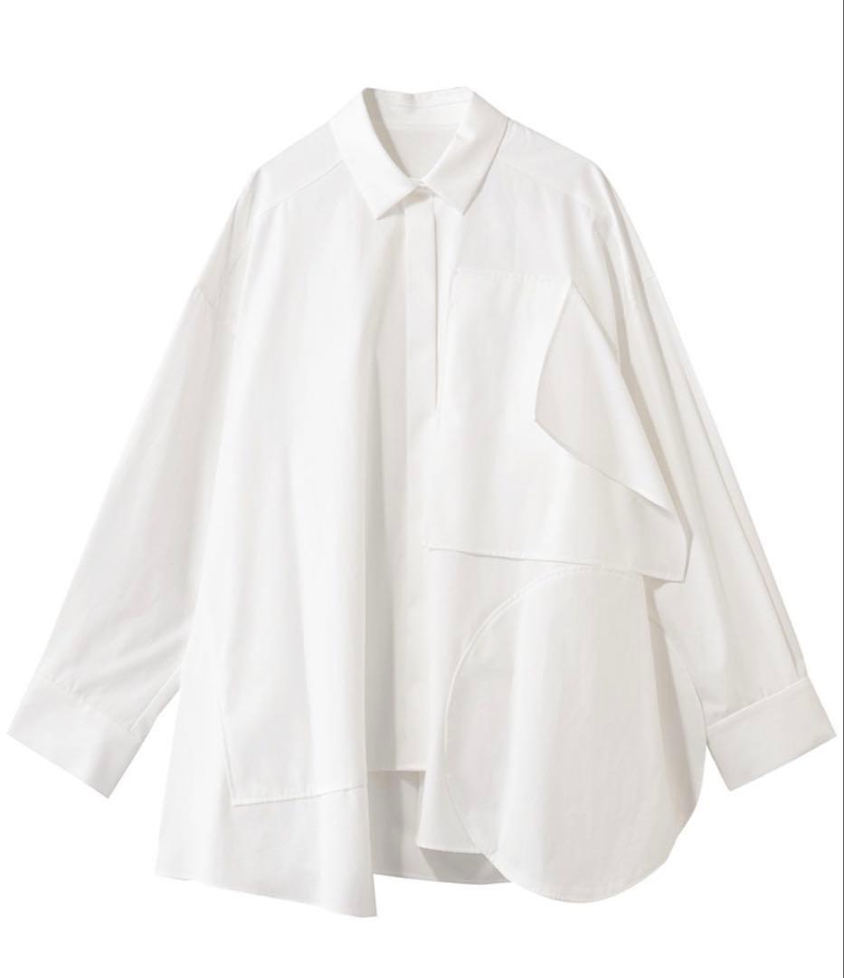 ENFOLD PLATE SHIRT 38 WHITE 定価44,000円