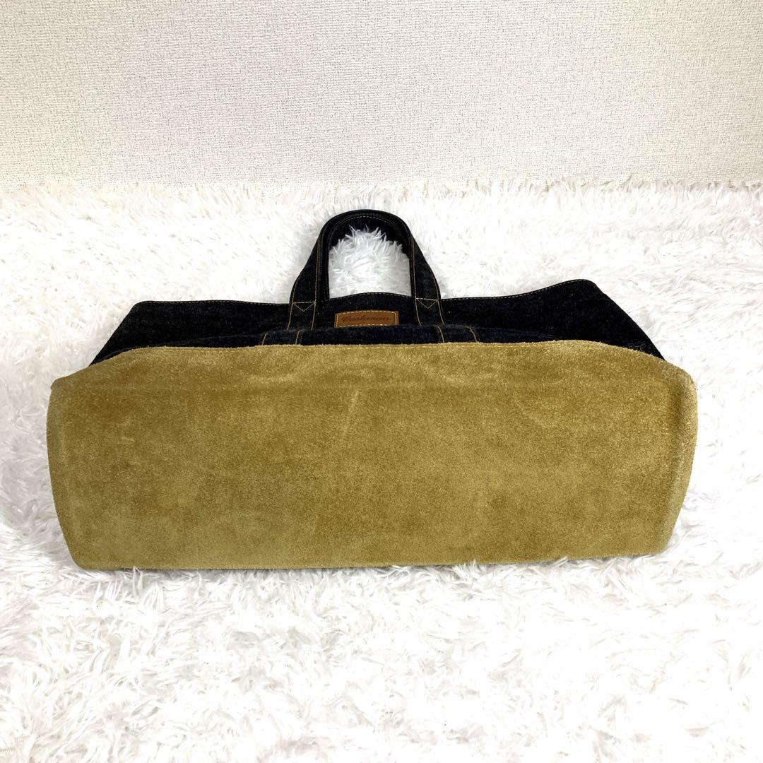 【極美品】クッシュマン リバーシブル デニム チェック トートバッグ ラージ