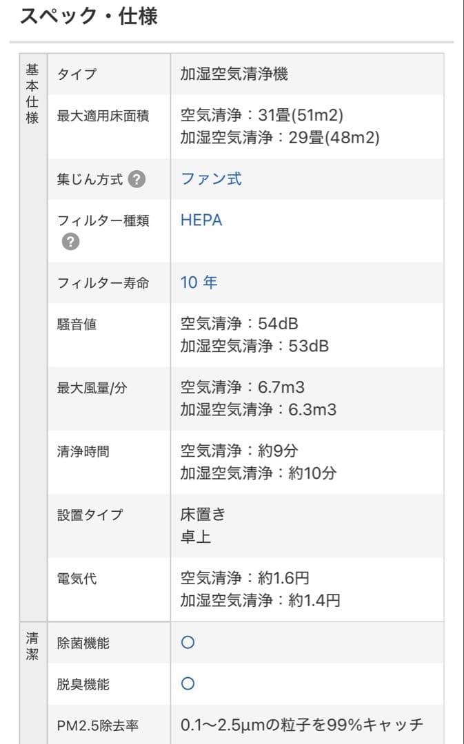 パナソニックF-VC70XT 加湿空気清浄機