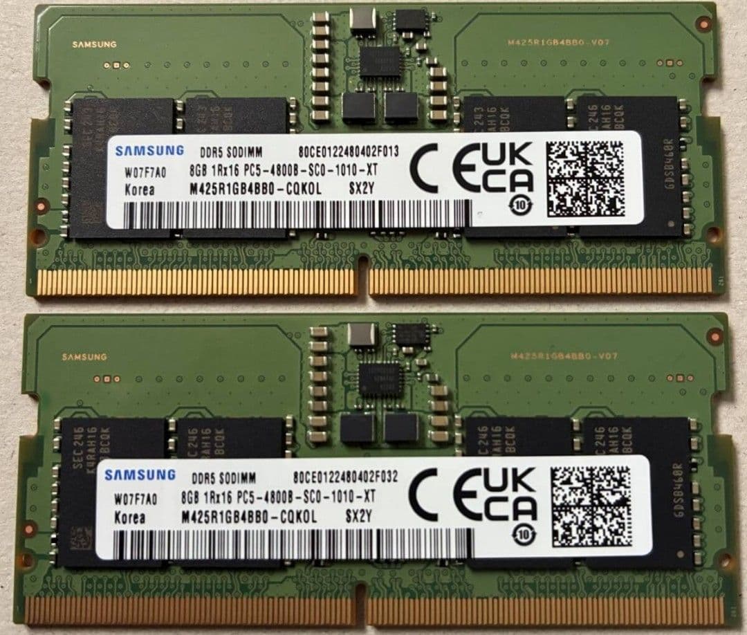 Samsung DDR5 sodimm 8GB×2枚組 4800b