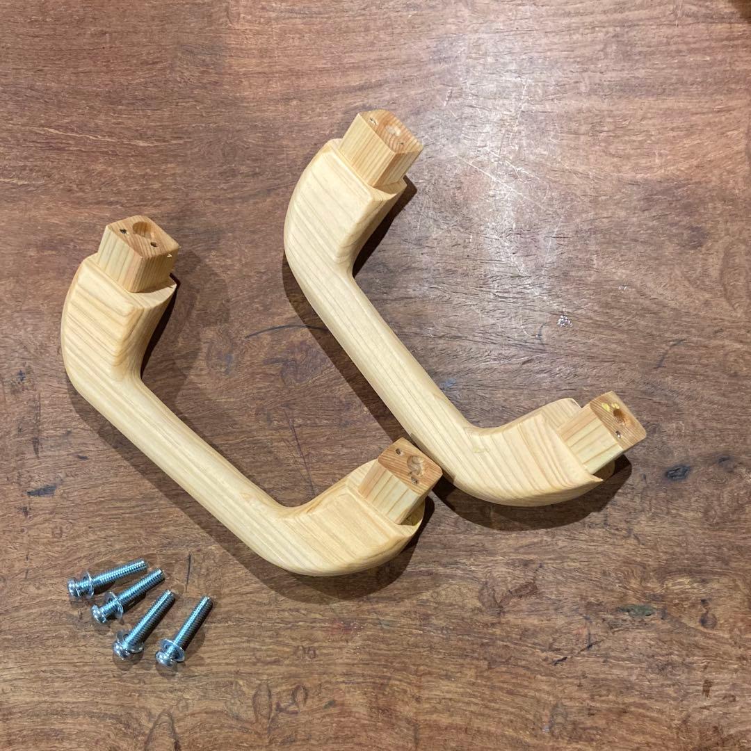 専用　アシストグリップ(aピラー)×2個＋ラワン無垢板サイドテーブル　エブリィ用