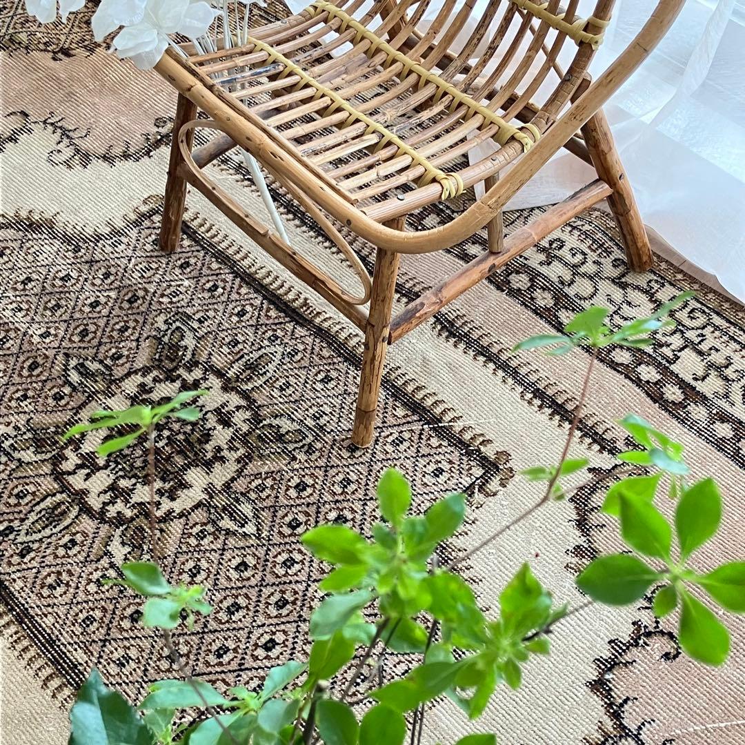 貴重／クラシカル116×211キャラメルココア　リッチ　トルコヴィンテージラグ