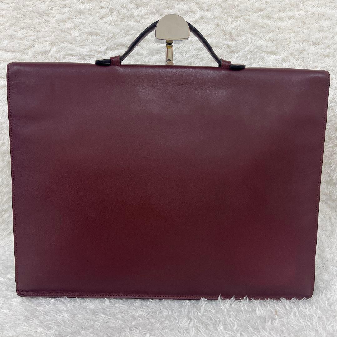 Cartier カルティエ バーガンディ レザー ビジネスバッグ