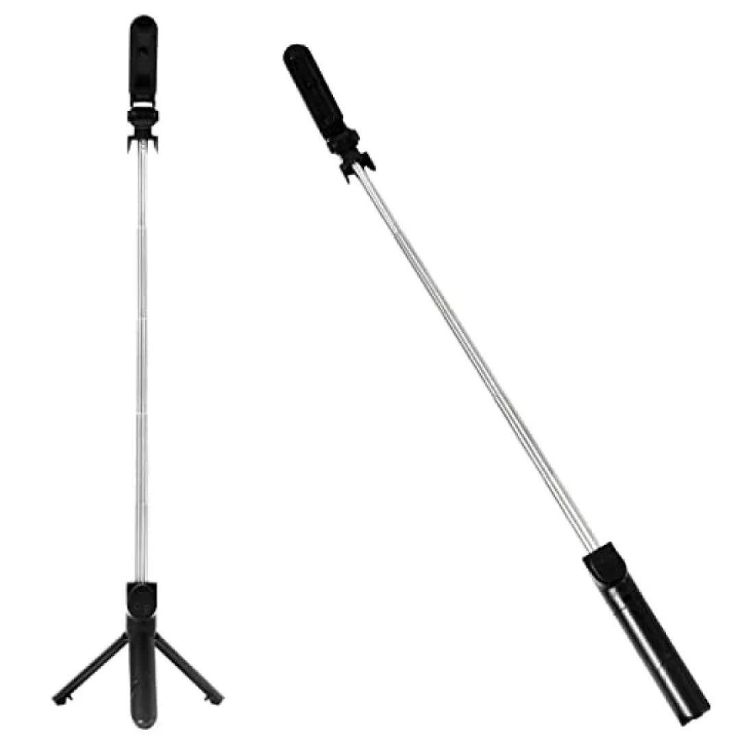 セルカ棒 自撮り棒 Bluetooth 三脚 ブラック リモート会議 遠隔