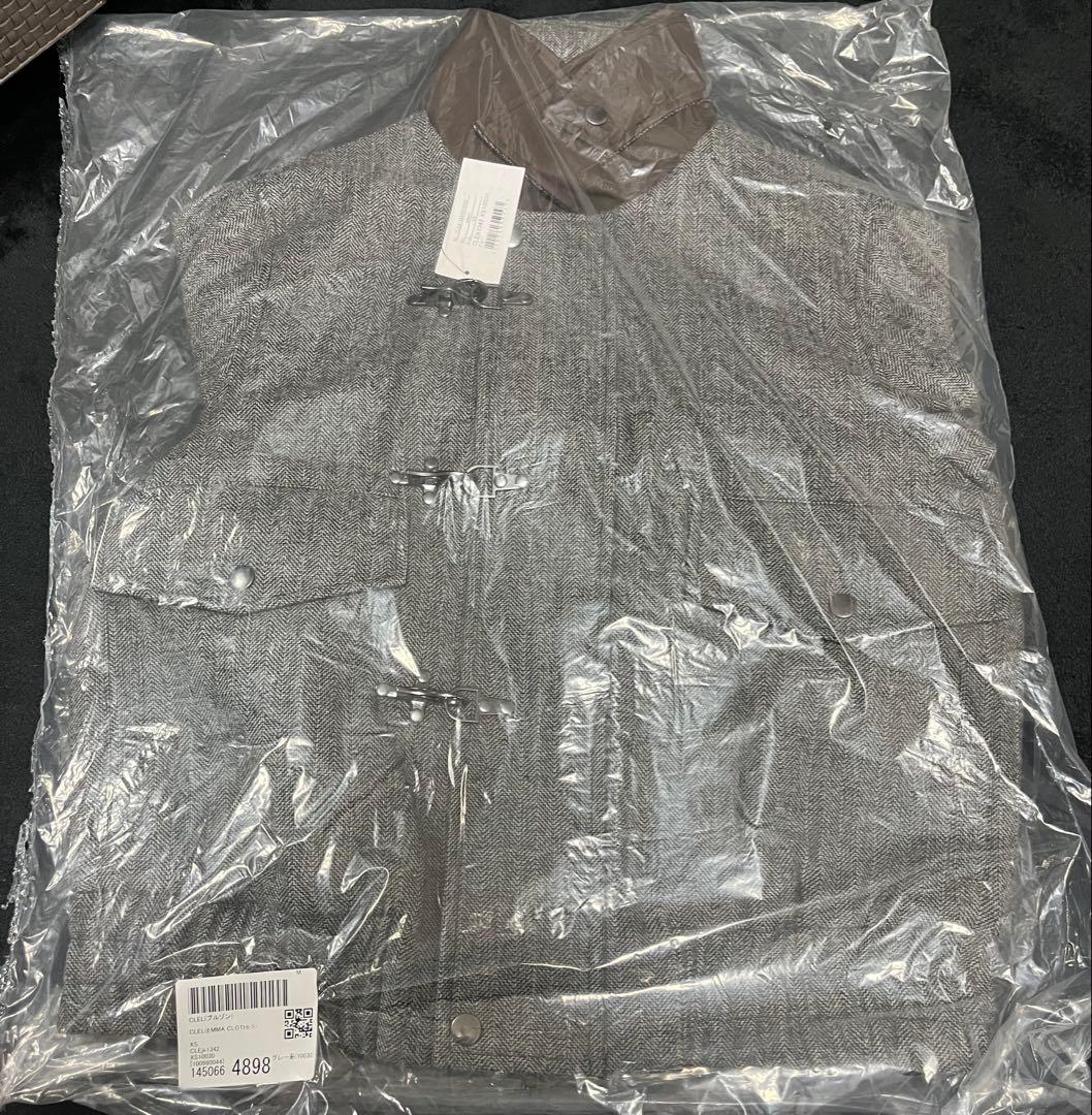 CLEL ウールブレンド ヘリンボーンツイードファイヤーマンブルゾン XS