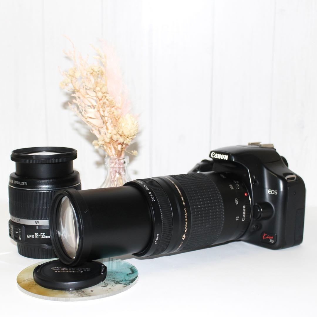 Canon Kissx2 一眼レフカメラ　本体　レンズ2個　Wレンズ　超望遠