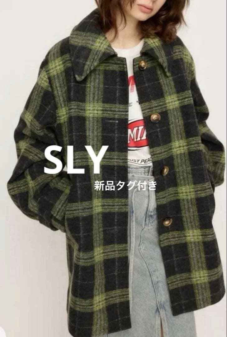 あがさ SLY オーバー ミディ チェック コート 新品タグ付き