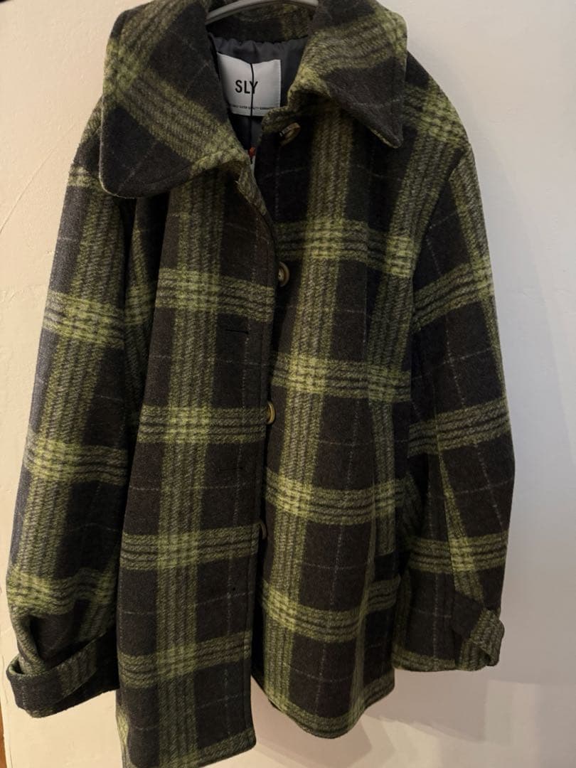 あがさ SLY オーバー ミディ チェック コート 新品タグ付き