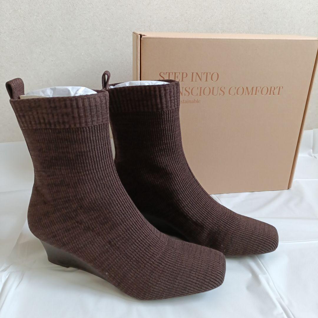 VIVAIA(ビバイア) リブ編み ショートブーツ EU37(23.5cm)