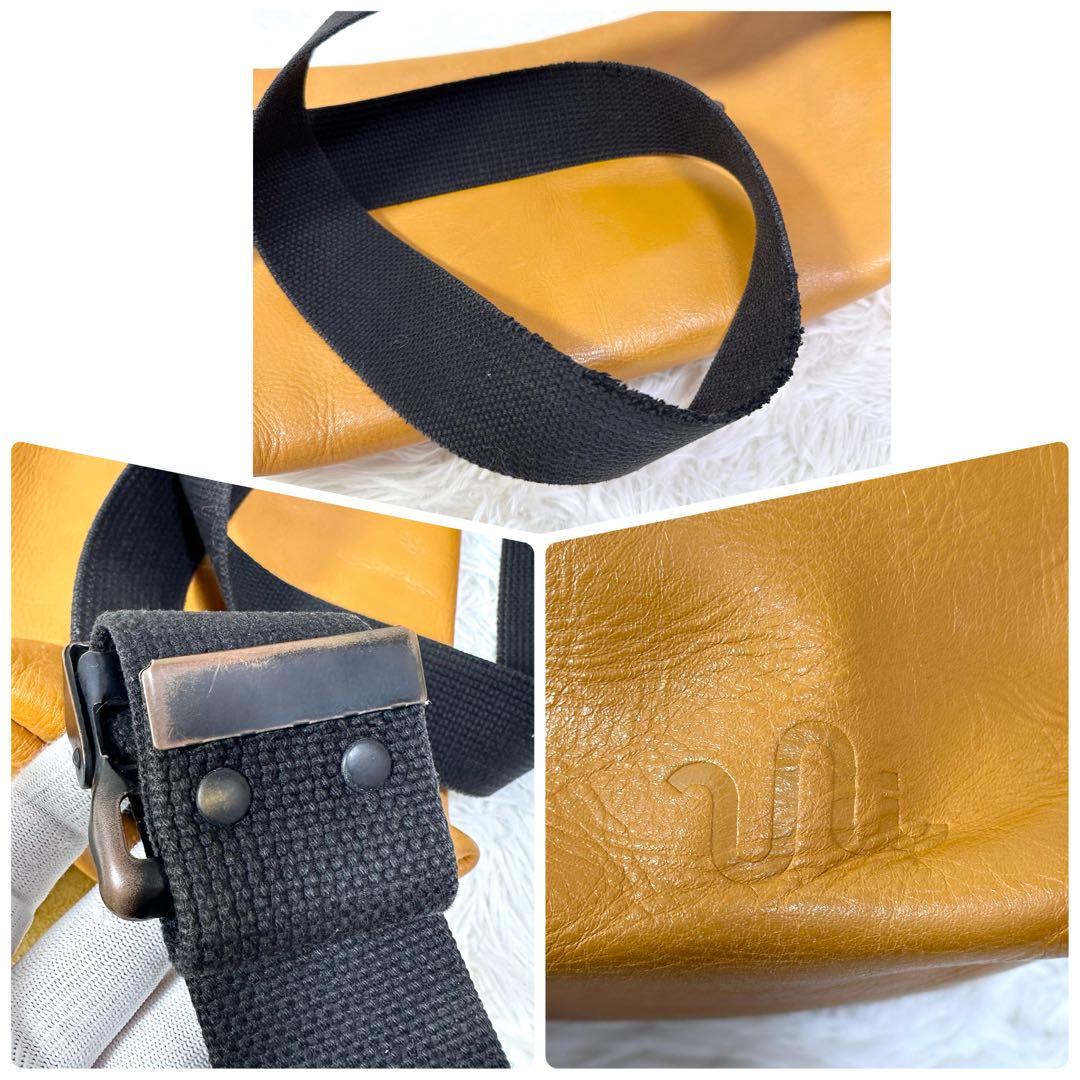 【希少色✨】ユニアンドコー ショルダーバック メッセンジャー イエロー レザー