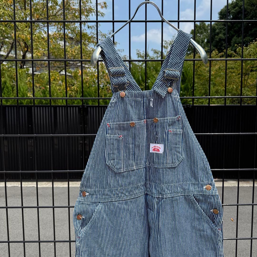 USA製 ROUND HOUSE オーバーオール ヒッコリーストライプ