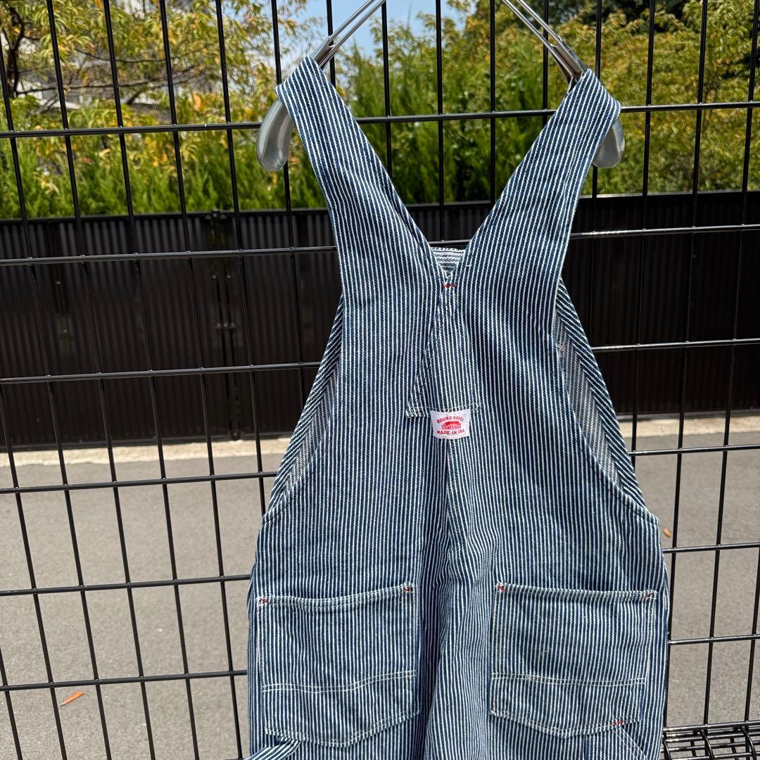 USA製 ROUND HOUSE オーバーオール ヒッコリーストライプ