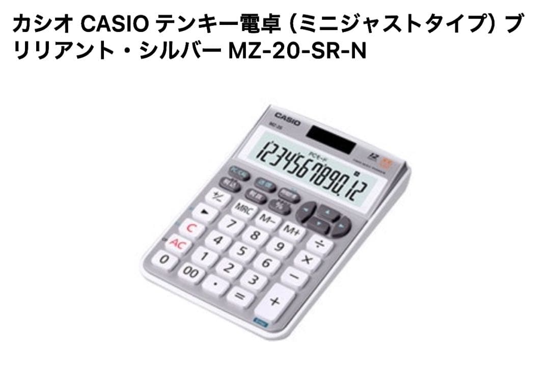 CASIO テンキー電卓 MZ-20-SR-N