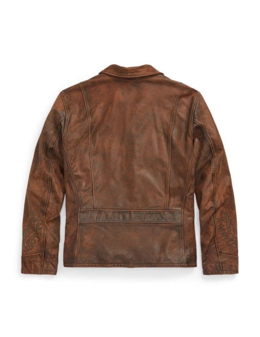 RRL 限定コレクション　エンブロイダリー　レザージャケット　牛革　茶