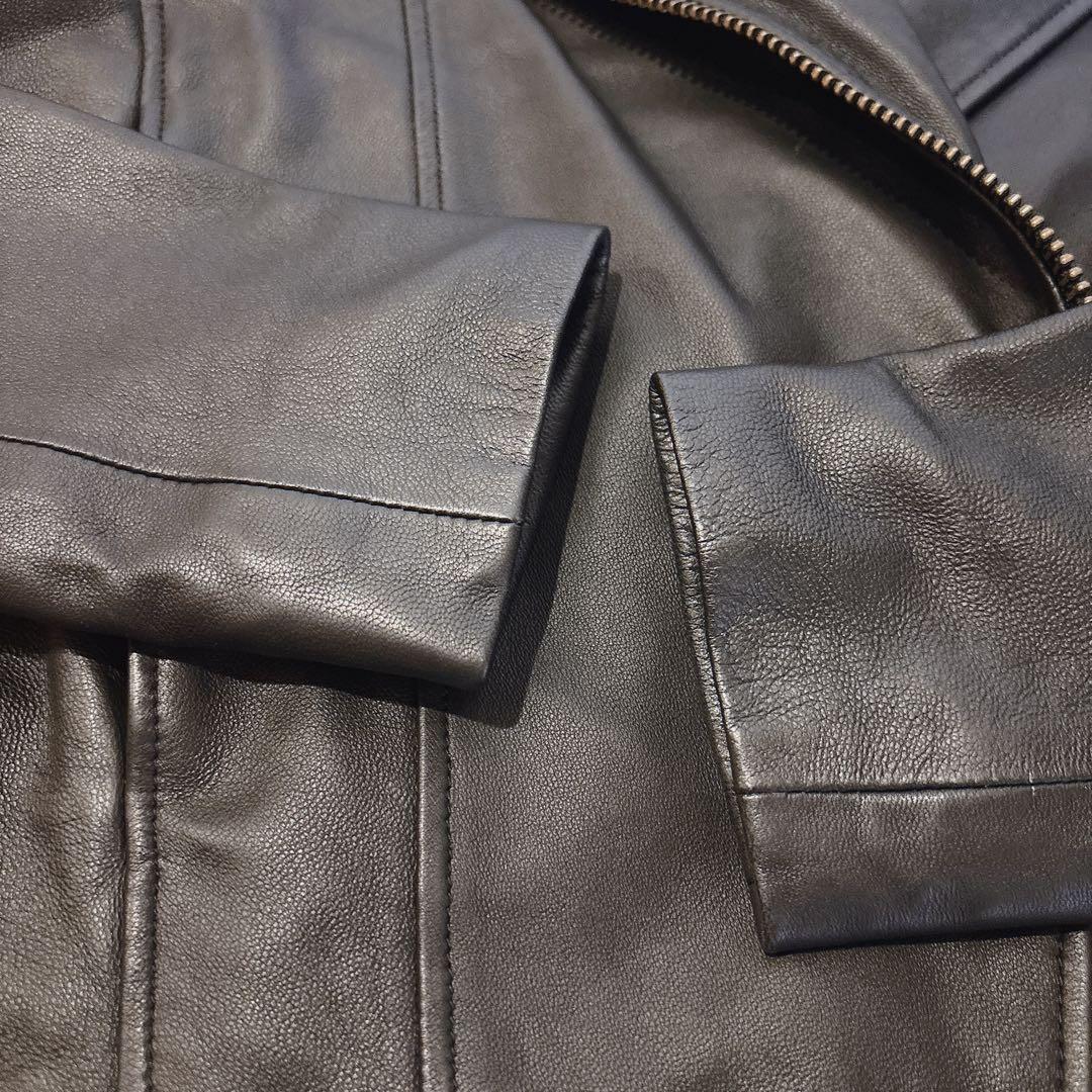 HELMUT LANG ⭐︎ フード付きレザージャケット ブラック