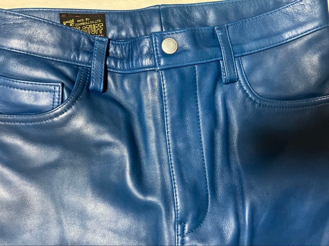 JOHNBULL ジョンブル　レザーパンツ　w30 ブルーレアカラー　美品
