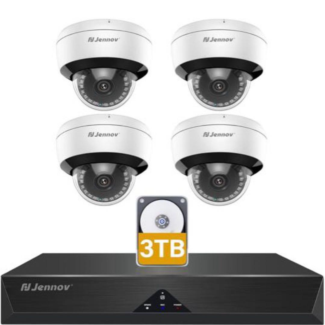 JENNOV 防犯カメラ 屋外 poeドーム型防犯カメラ