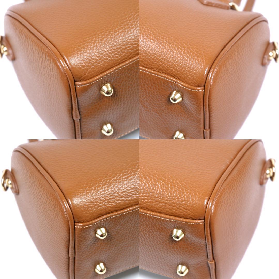 極美品✨オウレンティ ミニボストンバッグ ハンドバッグ 2way ブラウン