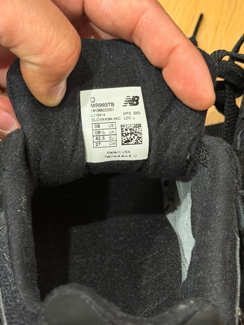 靴 New Balance 993 \"Triple Black\"