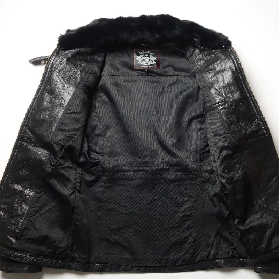 ジャケット・アウター 00s Tornado Mart Fur Leather Riders JKT