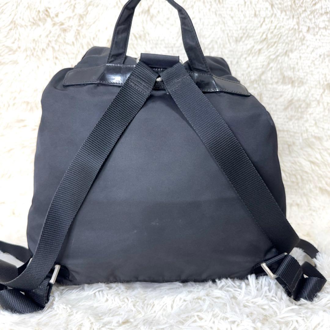PRADA プラダ リュック バックパック 三角ロゴ 巾着 ナイロン 黒