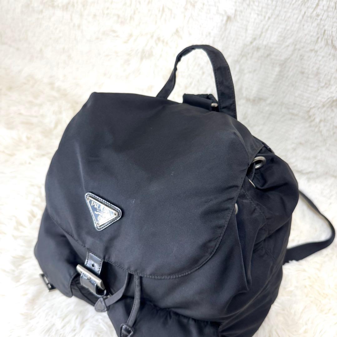 PRADA プラダ リュック バックパック 三角ロゴ 巾着 ナイロン 黒
