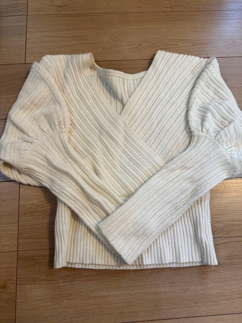 NOBLE カシュクールランダムリブニットプルオーバー