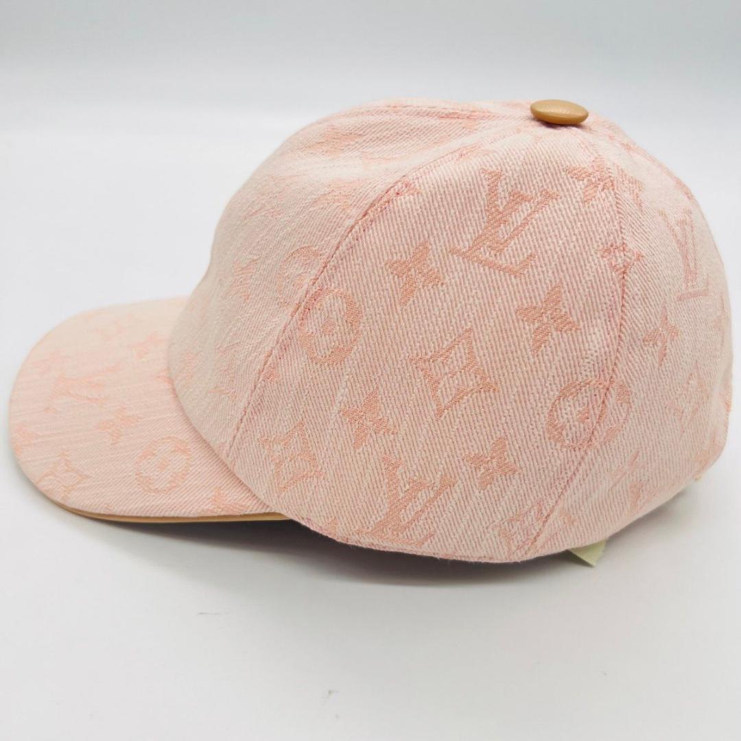 ルイヴィトン M77543　ベースボール モノグラム キャップ ピンク レザー