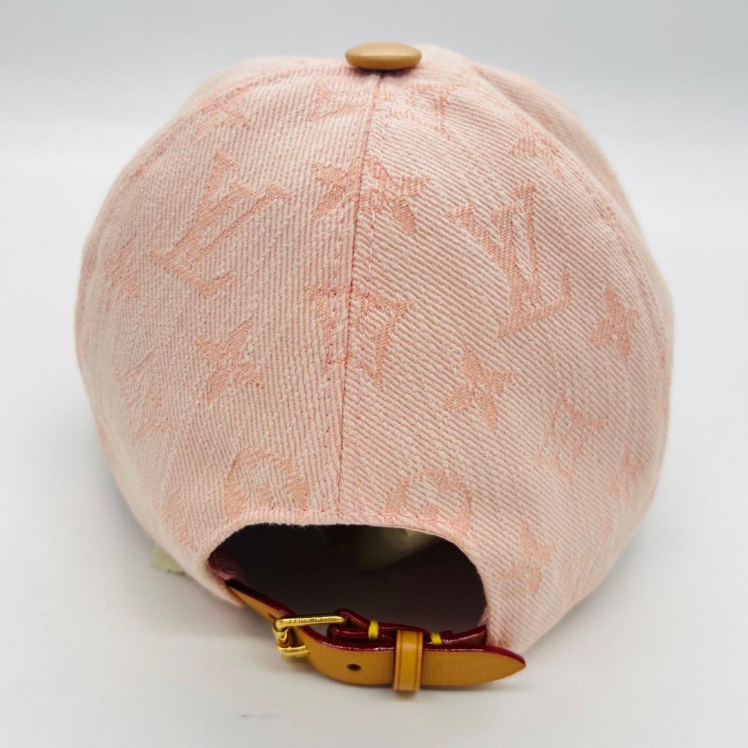 ルイヴィトン M77543　ベースボール モノグラム キャップ ピンク レザー