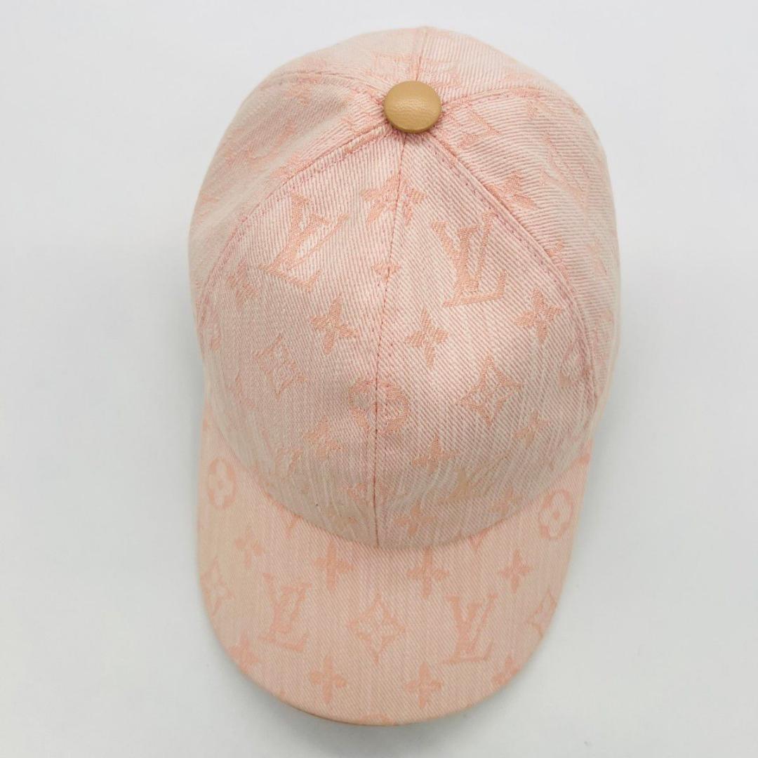 ルイヴィトン M77543　ベースボール モノグラム キャップ ピンク レザー