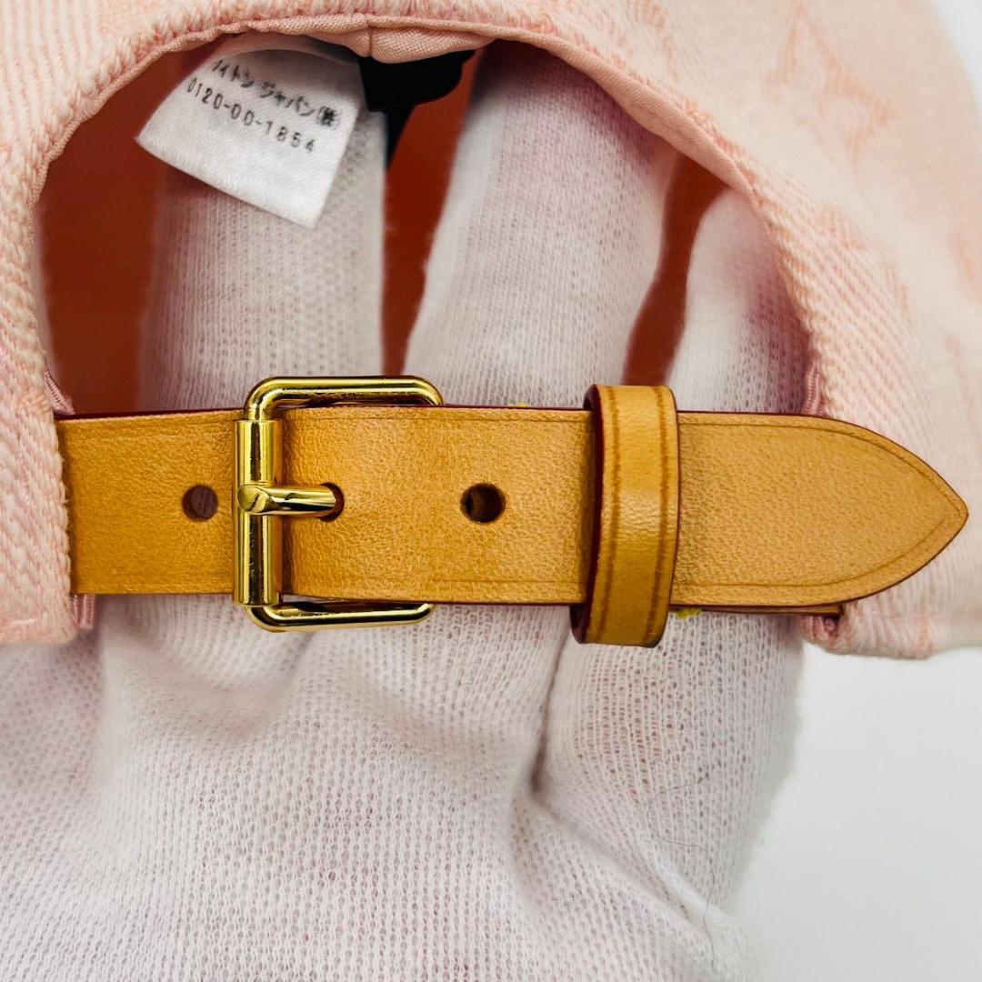 ルイヴィトン M77543　ベースボール モノグラム キャップ ピンク レザー