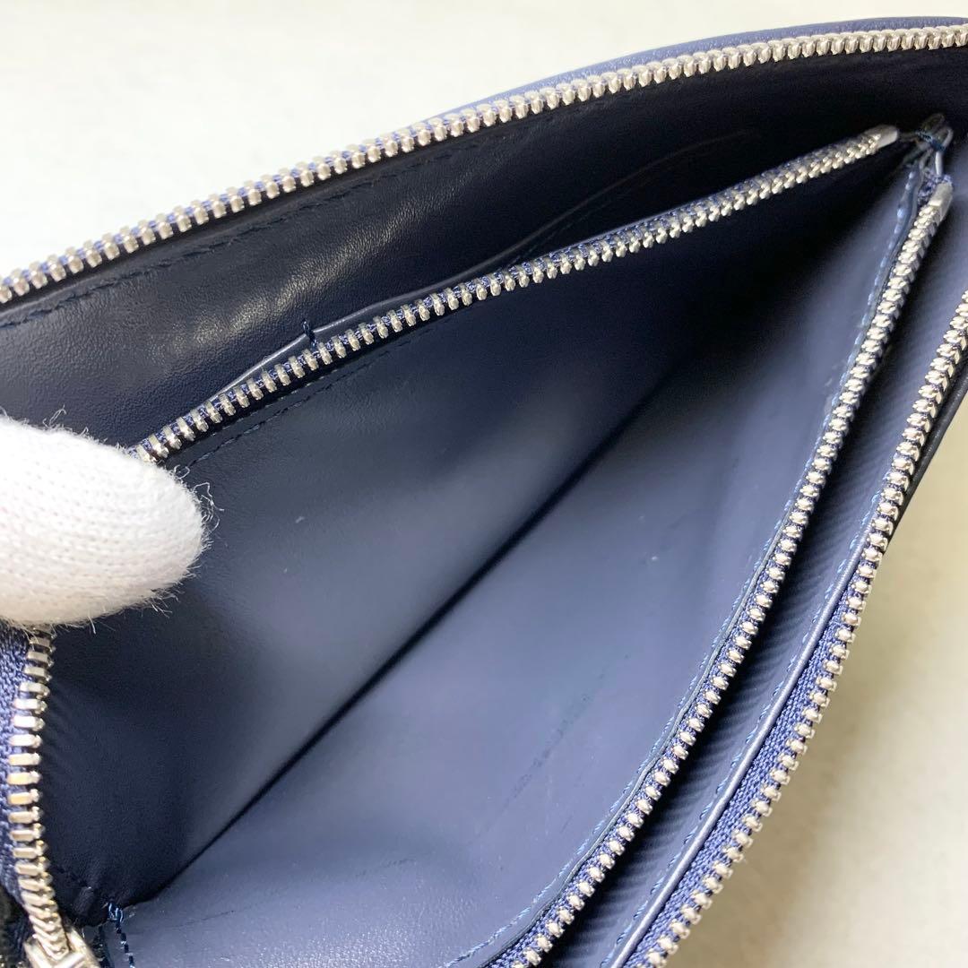 未使用級 muta 財布 ガルーシャ エイ革 カーフレザー L字ファスナー 紺