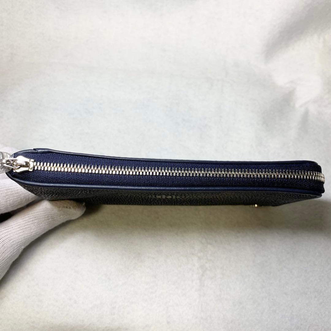 未使用級 muta 財布 ガルーシャ エイ革 カーフレザー L字ファスナー 紺