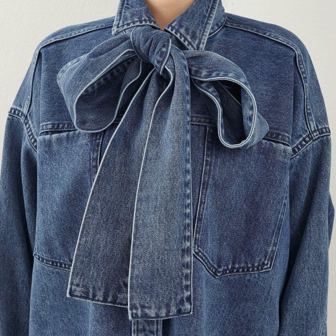 デニムボウタイシャツ Whim Gazette デニムシャツ